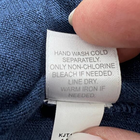 J. Jill Navy Linen Lightweight Cardigan Ruched Sleeve Size S - Picture 10 of 11